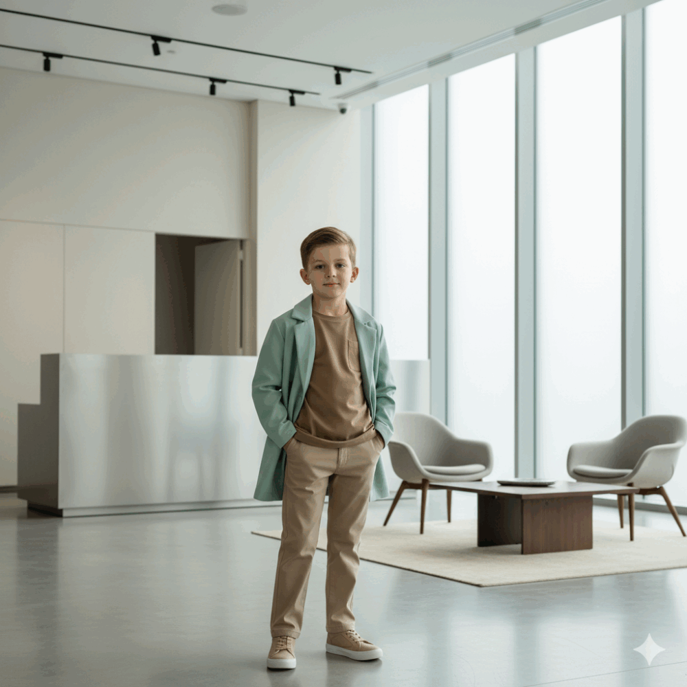 Conjunto Smart Casual Infantil: "Tonos Tierra y Menta"